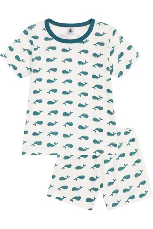 Petit Bateau Pyjashort Brance Coton Bio