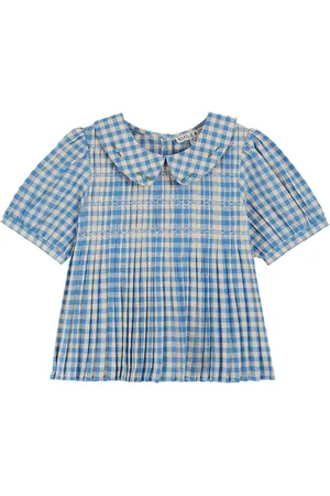 Emile et ida Blouse Swockée Vichy Lagon