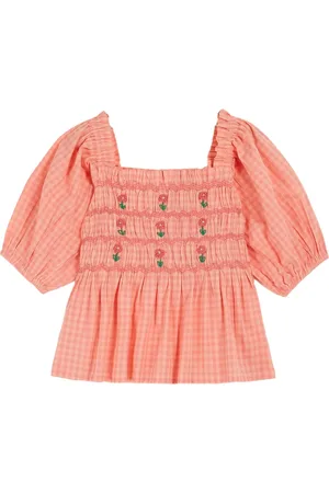 Emile et ida Blouse Smockée Vichy Brodée