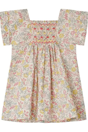 BONPOINT Robe Pais smockée en tissu Liberty