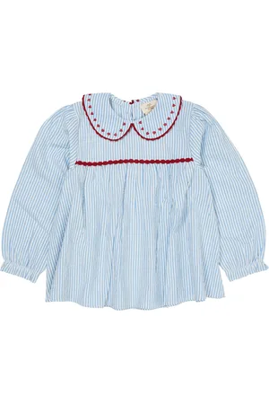 Copenhagen Colors Blouse Rayures Col Claudine Coton Bio