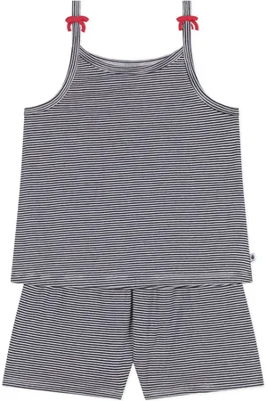 Petit Bateau Pyjashort à Bretelles Brioche Coton Bio