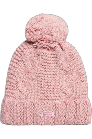 Superdry Bonnet pompon en mailles torsadées femme
