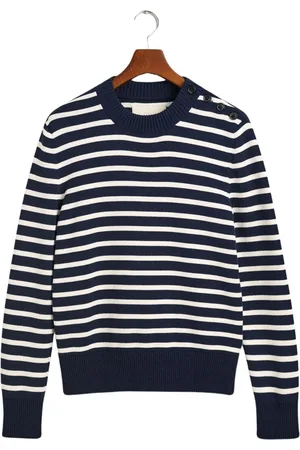 GANT Pull col rond brillant à rayures Breton