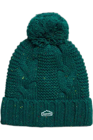 Superdry Bonnet à pompon en mailles torsadées femme