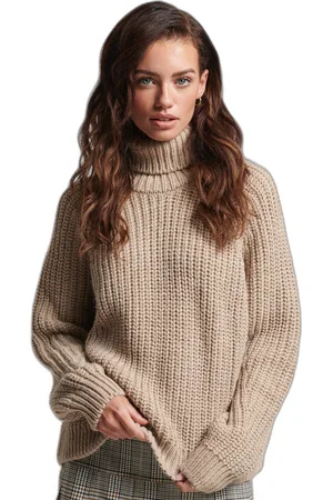 Superdry Pull ample Col roulé surpiqué femme