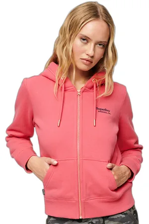 Superdry Sweatshirt à capuche zippé à logo femme Essential