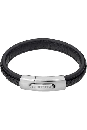 Philipp Blanc Bracelet en cuir véritable et acier inoxydable Henry