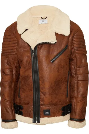 Sixth June Veste en cuir sherpa