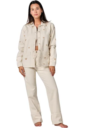 F.A.M. Paris Veste en jean femme Vivian Embro Heart