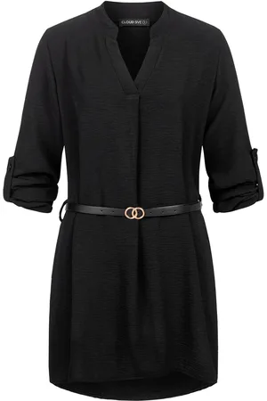 Cloud5ive Robe chemise à revers en mousseline avec ceinture femme