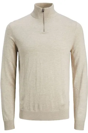 JACK & JONES Pull semi-zippé en maille Emil