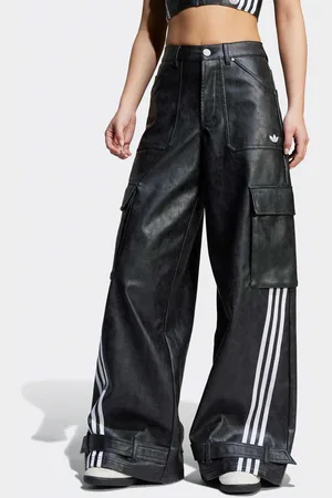 adidas Pantalon Large en Similicuir Femme Pantalons cargo Taille 25 Vêtements