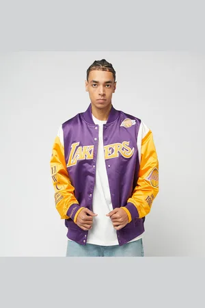 Mitchell & Ness NBA Team Origins Satin Jacket Vintage Logo LA Lakers Homme Vestes Universitaires Taille S Vêtements