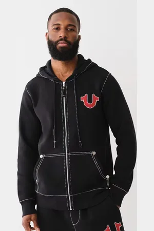 True Religion Big T Cross Stitch Zip Hoodie Homme Hoodies & Sweatshirts Taille L Vêtements