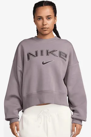 Nike W NSW PHNX FLC OOS LOGO CREW lt violet ore/burgundy crush Femme Hoodies & Sweatshirts Taille L Vêtements