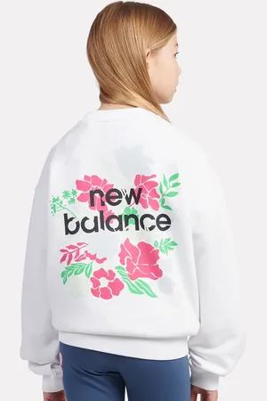 New Balance Stacked Floral Back Graphic French Terry Crew Unisex Hoodies & Sweatshirts Taille 134 Vêtements