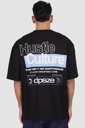 Dropsize Heavy Oversize Hustle Culture T-Shirt Homme T-Shirts & Polos Taille S Vêtements