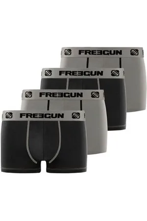 Lot De 4 Boxers Sport Coton Noir/bleu/rouge/blanc Freegun | La Redoute