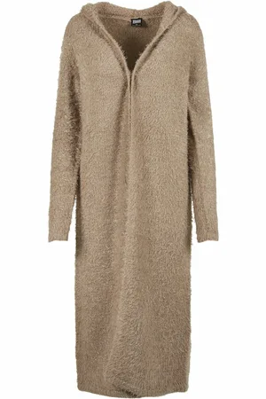 Urban classics Cardigan long femme hooded feather-grandes tailles