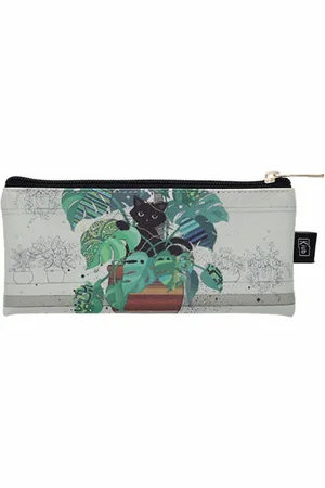 Kiub Trousse plate Chaton Monstera femme Bug Art