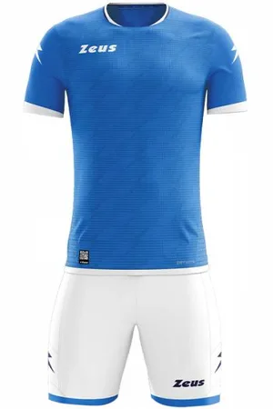 Zeus Icon Teamwear Set Maillot avec short blanc brillant royal blue