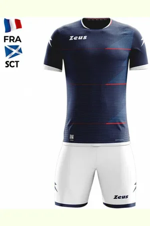 Zeus Mundial Teamwear Set Maillot avec short blanc marine