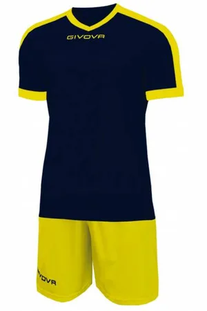 Givova Kit Revolution Maillot de football avec Short jaune marine
