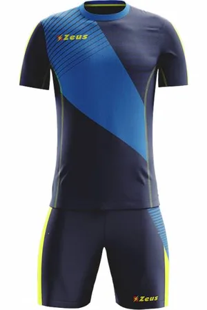 Zeus Kit Alex Hommes Ensemble de foot avec Short royal blue jaune fluo