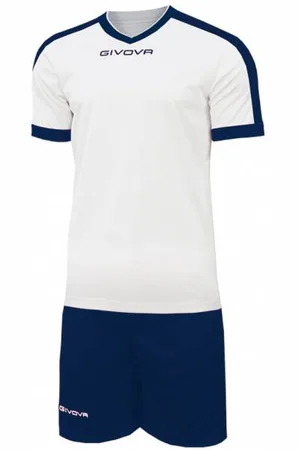 Givova Kit Revolution Maillot de football avec Short blanc marine