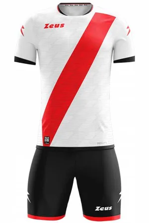 Zeus Icon Teamwear Set Maillot avec short blanc rouge