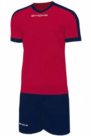 Givova Kit Revolution Maillot de football avec Short rouge marine