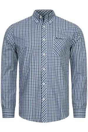 Ben Sherman Signature Hommes Chemise à manches longues 0076264-BLEU CLAIR