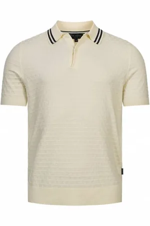Ted Baker Mahana Stitched Hommes Polo 267386-ECRU