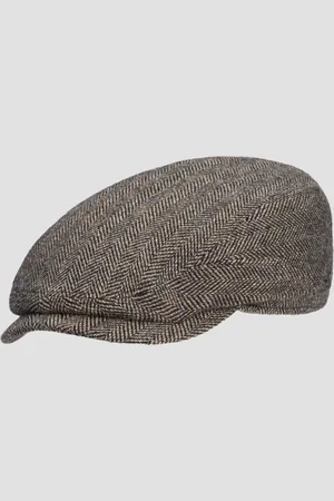 Stetson Casquette grise pour hommes Driver Cap Wool Herringbone