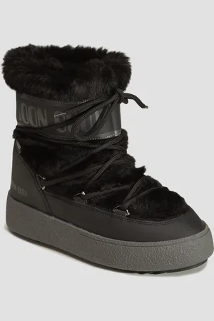 Moon Boot Bottes de neige pour femmes Ltrack Faux Fur Wp Noires