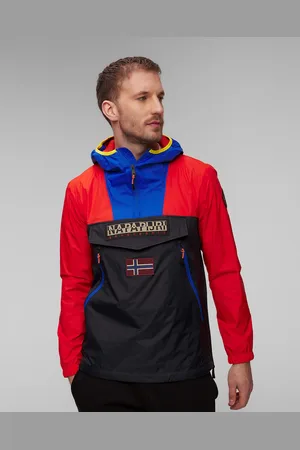 Napapijri Veste bleu marine et rouge pour hommes Rainforest Wb