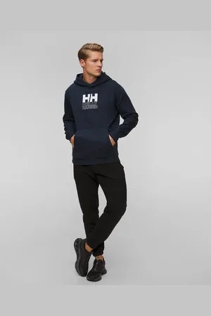 Helly Hansen Sweat-shirt beu marine pour hommes Cotton Fleece Graphic Hoodie