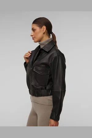 Aeronautica Militare Veste en cuir noire pour femmes