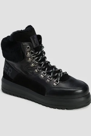 Bogner Chaussures hautes en cuir noires pour femmes Antwerp L 16