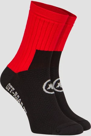 Assos Chaussettes de cyclisme noires et rouges Trail Socks T3