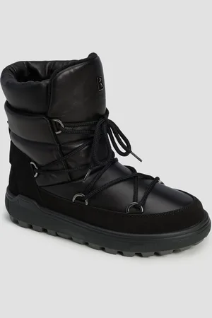 Bogner Bottes de neige en cuir noires pour femmes Chamonix S 11A