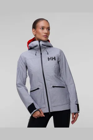 Helly Hansen Veste de ski grise pour femmes Powderqueen 3.0