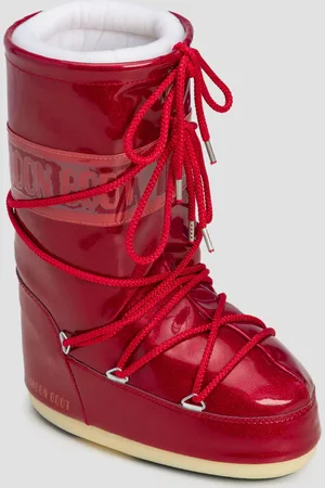 Moon Boot Bottes de neige rouges pour enfants Icon Jr Glitter