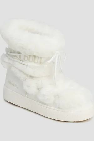 Moon Boot Bottes de neige avec fausse fourrure blanches pour femmes Ltrack Faux Fur Wp New