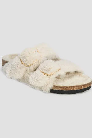 Birkenstock Sandales en fourrure pour femmes Arizona Big Buckle Teddy Narrow
