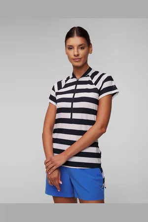Helly Hansen T-shirt à séchage rapide bleu marine et blanc pour femmes Siren 1/2 Zip