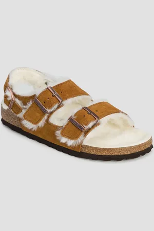 Birkenstock Sandales en fourrure pour femmes Milano Shearling Narrow