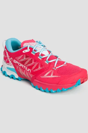 La Sportiva Chaussures de trail roses et bleues pour femmes Bushido III