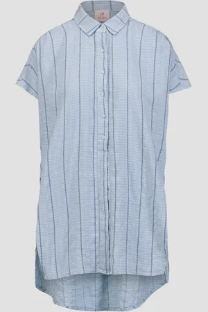 Deha Chemise en lin bleue pour femmes